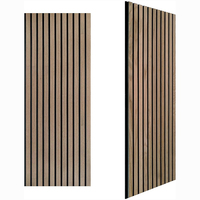 Placage de bois Mdf sel en bois PET lamelle décorative panneau mural acoustique