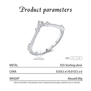 Bague de fiançailles en moissanite en forme de couronne, argent S925, sertissage à griffes, taille brillant rond, style romantique, bijoux pour femme - Product Image 4