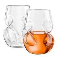 Verrerie Dragon du Maroc Tasses à whisky sans pied Twist With Finger Indentations Verres à dégustation de vin rouge