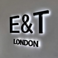Panneau en métal avec lumière signes électroniques numéro 3d lettre led devanture signes salon signalisation boutique entreprise mur logo