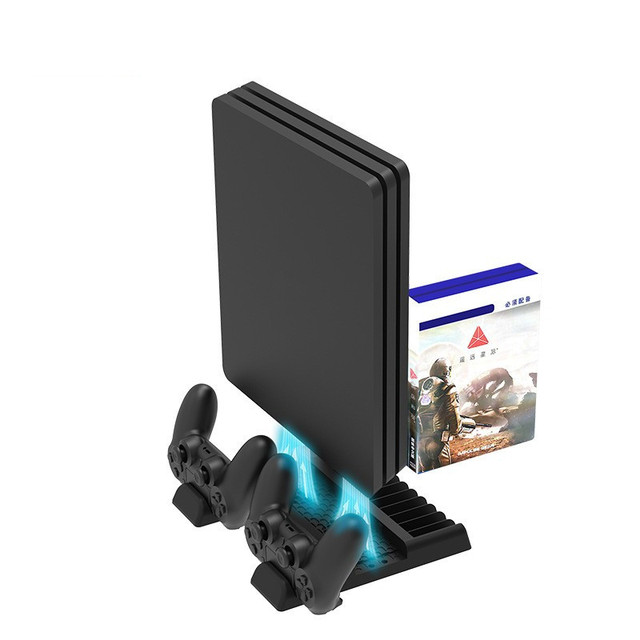 HBP-192 2 in 1 for PS4 Pro Multifunctional Vertical Charging Dock with Cooling Fan for PS4 Slim Charger Station