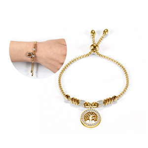 Pulsera Ajustable LifeTree de Acero Inoxidable con Cuentas, 14mm, Unisex, Regalo, Joyería, Diseño de Planta, Amuleto de Árbol - Product Image 5