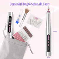 Vantrend Beauty Stylo perceuse à ongles électrique portable rechargeable, moteur à balais, 0-35000 tr/min, écran LED, faible bruit, pour ongles en acrylique