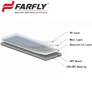 Dalles de sol en vinyle SPC à clipser de 4 mm pour bureaux et résidences, revêtement de sol PVC imperméable et antidérapant pour salles <span class=keywords><strong>d</strong></span>'exposition - Product Image 4