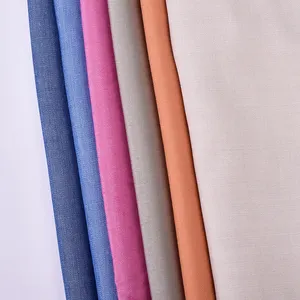 Großhandel Custom Design Einfarbig gewebt 65% Rayon 35% Polyester Solid Dyed Stoffe für Kleid