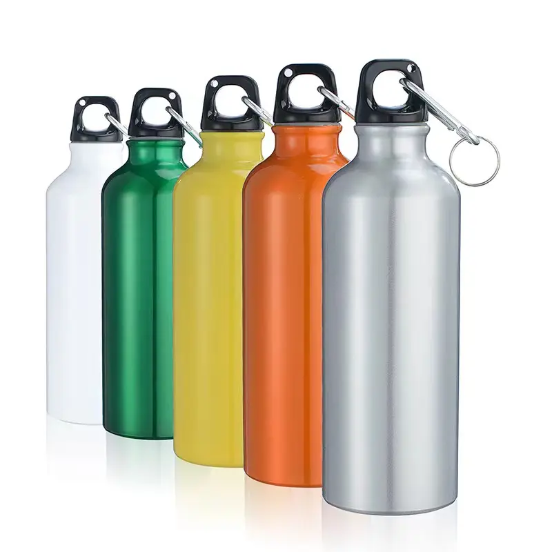 Großhandel individuelles Logo 500 ml tragbare Aluminiumlegierungsflasche für Radfahren Wandern Metall-Wasserflasche