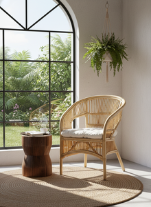 Fauteuil de loisirs Fabiano - Design moderne en rotin/osier pour chambre à coucher, hôtel, espaces de vie - Mélange parfait de confort et de style - Product Image 4