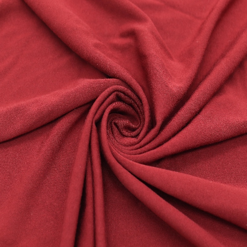 Organic Bamboo Fiber Warp Knitted Jersey Fabric Elastic Antibacterial Skin-Friendly High Stretch Medium Weight 220 GSM for