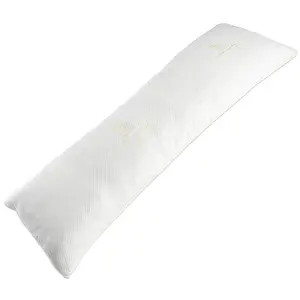 Jacquard almofada externa de bambu, cobertura externa, branca, macia, triturada, espuma de memória, travesseiro de corpo longo