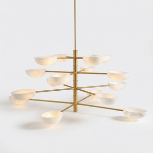 Lámpara Colgante Artística de Piedra Ónix con Diseño de Ramas y Pantallas de Cuenco de Múltiples Niveles para Interiores de Villas y Hoteles de Lujo - Product Image 4