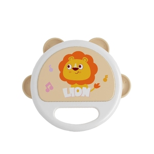Wholesale Cartoon Lion Baby Hand Tambourine Plastic Percussion Musical Rattle Toy With Portable Handle - Product Image 1