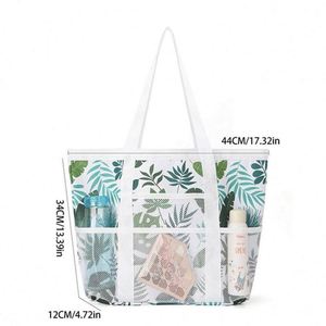 Bolsas de Compras de Malla Azul con Logotipo Personalizado Impreso al por Mayor, Bolsas de Playa de Verano de Nailon Negro para Mujer - Product Image 2