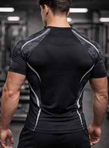 T-shirt de compression personnalisé pour homme |   Haut de sport respirant et à séchage rapide |   Logo OEM disponible - Product Image 3