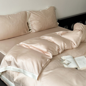 Sang trọng Jacquard bộ đồ giường đặt 60S 100% Lyocell trải giường Duvet cover phẳng tấm ga trải giường gối Comforter Khăn trải giường nữ hoàng vua - Product Image 4