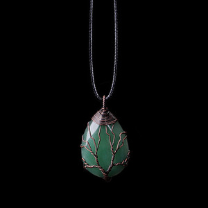 Pendentif arbre de vie en cristal naturel Simple, 1 pièce, collier d'améthyste en Quartz Rose, minéraux, bijoux pour hommes et femmes, cadeaux DIY - Product Image 2