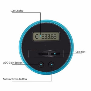 Hucha Electrónica Inteligente de <span class=keywords><strong>1</strong></span>.8L con Contador de Monedas LCD, Caja de Almacenamiento para Monedas de Dólar, <span class=keywords><strong>Euro</strong></span>, Libra, Yen y Rublo - Product Image 3