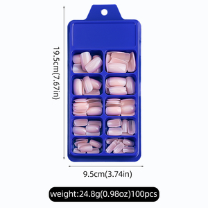 100 Uds. Prensa blanca en las uñas, uñas postizas cuadradas cortas, cubierta completa, Uñas postizas acrílicas, herramientas de extensión de manicura de belleza DIY - Product Image 6