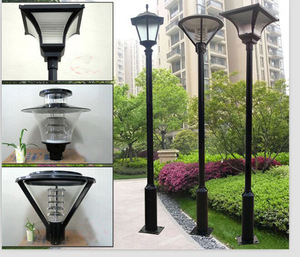 Lampadaire de jardin extérieur en fer, LED, détecteur de mouvement, solaire, blanc chaud, abat-jour en verre, IP66, AC 220V, 2700K, garantie 10 ans - Product Image 3