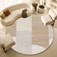 Tapis de sol de luxe rond en polyester pour chambre et salon