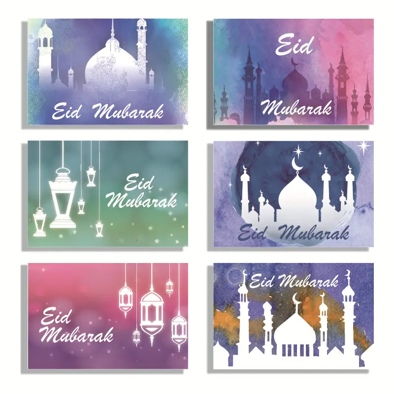 Wens Moslim Eid Mubarak Wenskaarten Eid Al-Fitr Uitnodigingskaarten Envelop Met Afdichting Gift Decoratie