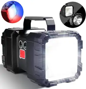 Draagbare Heavy Duty Dubbele Kops Zoeklicht Voor Het Repareren Van Super Heldere Waterdichte Werk Licht Oplaadbare Handheld Spotlight