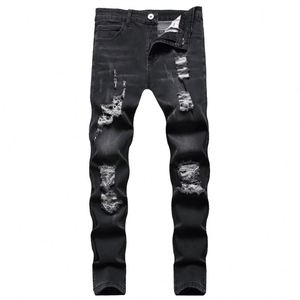 Custom Men's Vintage Wash <b>Boot</b> Cut Stacked Zip-Up Open Bottom Denim Jeans Hip Hop <b>Spring</b> Summer Autumn Streetwear - Product Image 1