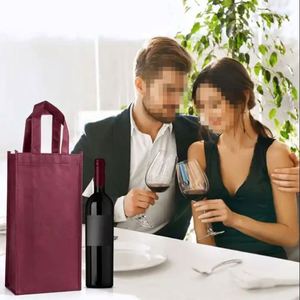 Wholesale Reusable Bottle Carrier Bag 6 Bottle Eco Wine Holder Bag Nonwoven Wine Bag With Custom Logo <b>Printed</b> - Product Image 6