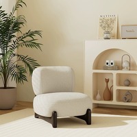 Chaise simple de style nordique Wabi-Sabi, en bois massif et tissu en velours, pour balcon, salon, chambre d'hôtes, chaise de loisirs, mobilier de maison