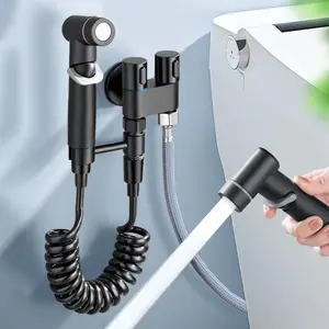 Hygienic Shower for Bathroom Toilet Bidet Faucet Double Outlet Angle Valve Sprayer Set