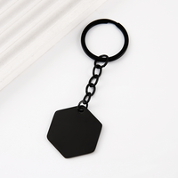 Porte-clés hexagonal en métal vierge Ywyougang, 4 couleurs, pour gravure laser personnalisée, cadeau