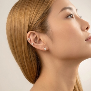 <span class=keywords><strong>Orecchini</strong></span> in <span class=keywords><strong>Acciaio</strong></span> <span class=keywords><strong>Chirurgico</strong></span> Hengsen con Zirconi a Forma di Cuore e Quadrato, Gioielli per Piercing Labret, Trago ed Elica - Product Image 3