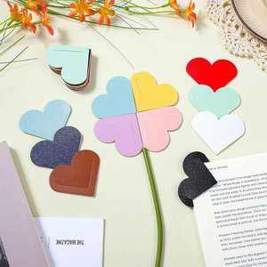 PU Leather Cute Heart <b>Bookmarks</b> Book Page Marker for Women-Teacher Appreciation & Best Friend <b>Gifts</b> Back to School - Product Image 3