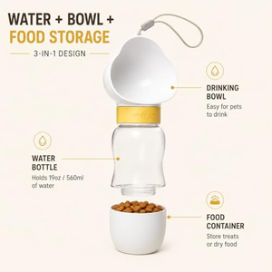 Botella de Agua y Comida Portátil para Mascotas, para Exteriores, Personalizable al por Mayor, Botella de Agua para Perros para Caminatas - Product Image 3