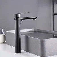 Robinet de lavabo haut à poignée unique en laiton moderne, accessoires de salle de bain, sanitaires Junzhou, garantie 1 an, noyau de valve en céramique, finition laquée