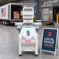 Machine à broder informatisée à tête unique 15 aiguilles, en stock entrepôt US, prête à être expédiée pour la broderie commerciale