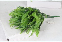 Moderne Nouveau Style 7 Branches Pas Cher Vraie Touche Vert Plantes En Plastique Artificielles En Soie Feuille Clôture Persan Feuilles