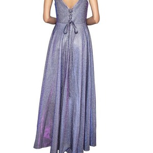 Vestido de Noche Largo con Hombros Descubiertos, Degradado Brillante, Lentejuelas, Cintura Imperio y Capa Transparente para Fiesta o Banquete - Product Image 2