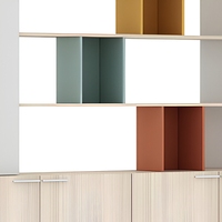 Meuble de rangement de bureau personnalisé série LEADCOM G-FN182, armoire de classement modulaire en bois, meuble de rangement décoratif pour bureau
