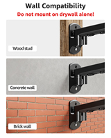 Support mural pour deux moniteurs Max 32 pouces, entièrement réglable, bras double pour moniteur