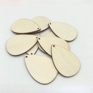20mm-50mm 50 Pcs Unfinished <b>Wood</b> Oval <b>Slices</b> Natural for DIY Arts and Crafts Projects Earrings Pendant - Product Image 3