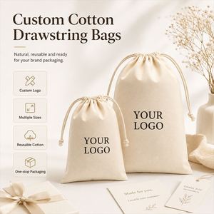 Bolsa de Algodón Reutilizable con Cordón, Logotipo Personalizado Impreso, Bolsa Ecológica Suave para Regalos, Joyería y Cosméticos - Product Image 2