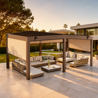 Pérgola de Aluminio de Grado Aeronáutico con Techo de Lamas Manual, Inspirada en la Naturaleza, para Cabanas, Pabellones y Balcones en Resorts Costeros - ¡Oferta Especial!