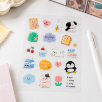 Individuelles Journal-Scrapbook Koreanisches Schreibwaren-Set Transparente Aufkleber Kawaii Niedliche Planer-Deko Klare PVC-Vinyl-Geschenkaufkleberbögen