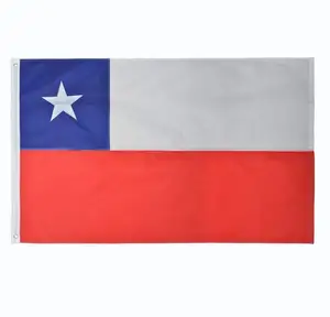 علم تشيلي مصنوع 100% من البوليستر 3 قدم × 5 قدم علم مموج جداً مطبوع وذو زينة مميزة