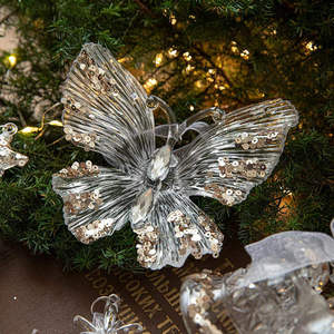 Noël 2025 noël wapiti flocon de neige cloches ailes d'ange acrylique arbre de noël pendentif personnalisé clair arbre de noël ornements - Product Image 3