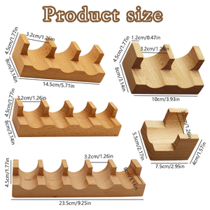 Support à Sushi et Tacos : Plateau en Bois en Forme de U pour Sashimi, Support à Rouleaux de Sushi à 3 Compartiments pour <span class=keywords><strong>Cuisine</strong></span>, Plateau de Service Original Marron Clair - Product Image 5