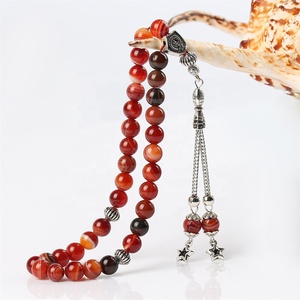 2022 classico religioso agata naturale Tasbih 8MM gemma musulmana 33 pezzi perline <span class=keywords><strong>di</strong></span> preghiera Subha rosario islamico - Product Image 6