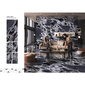 Black Beauty High Gloss Full Body Porcelain Tiles 600x1200mm Marble Look Polished Floor Wall Tile - Product Image 5