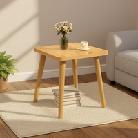 Table basse portable Wayon en bois massif, quatre pieds cylindriques, design antique, mobilier moderne pour salon, chambre et décoration intérieure