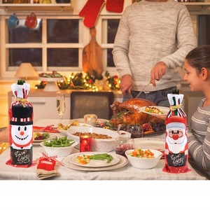 Christmas Decoration for Home Christmas <b>Wine</b> Bottle Cover Gift Champagne Holders Home <b>Table</b> Navidad Decors - Product Image 2